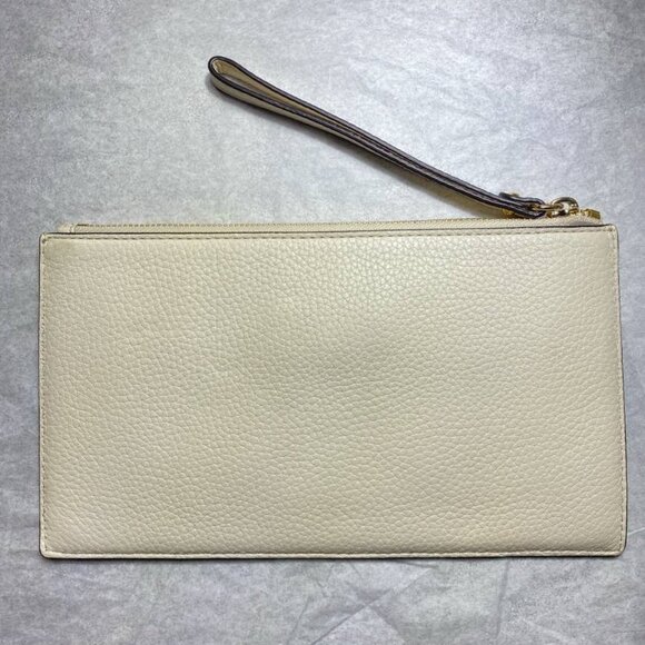 Michael Kors 35S7GBJW3C Brooklyn Applique Large Zip Clutch in Ecru White - Picture 4 of 5